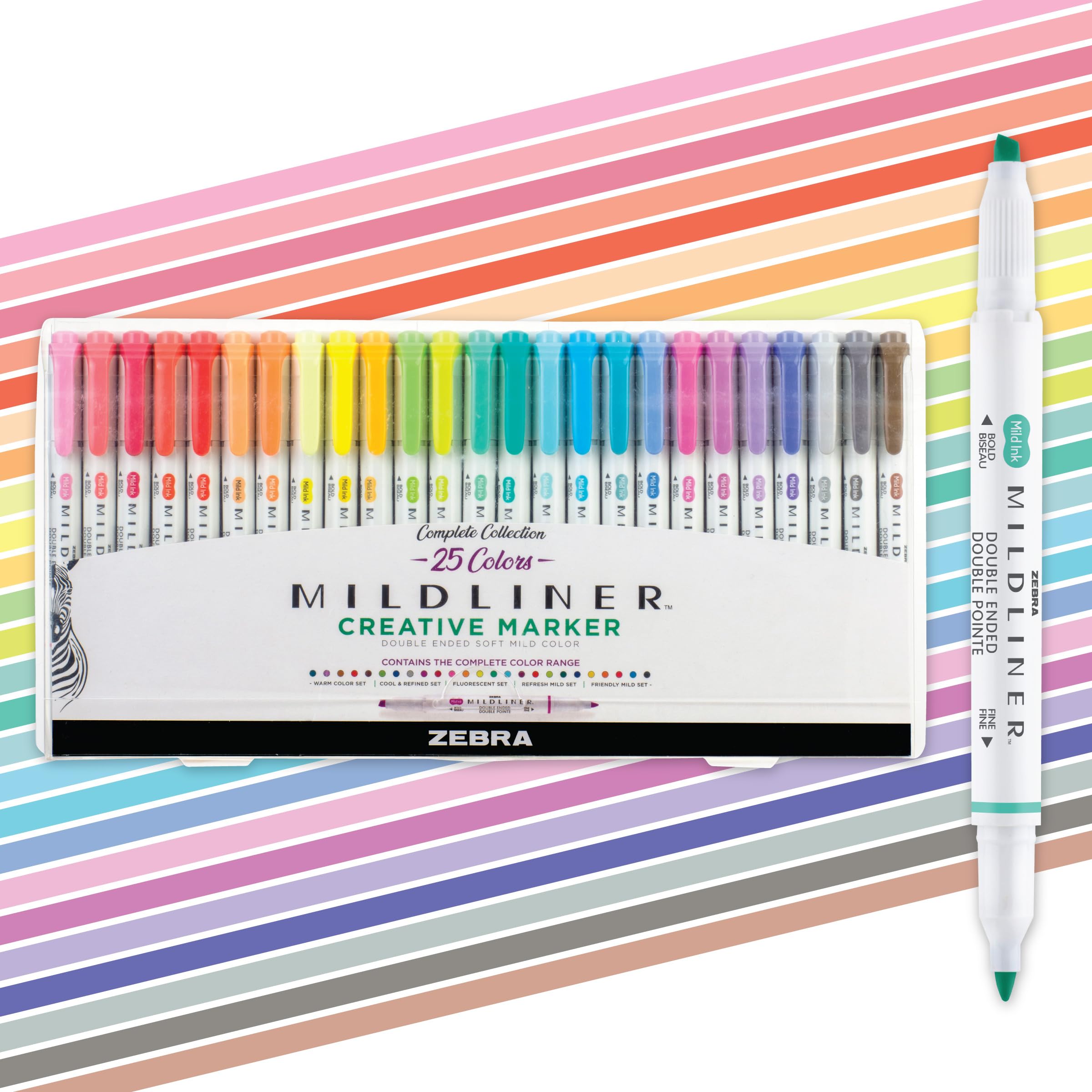 Zebra Pen Mildliner Double Ended Highlighter Set, Broad and Fine